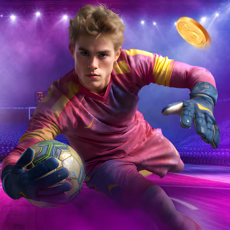 Gardien de but attrapant un ballon – paris sportifs Slotoro en direct